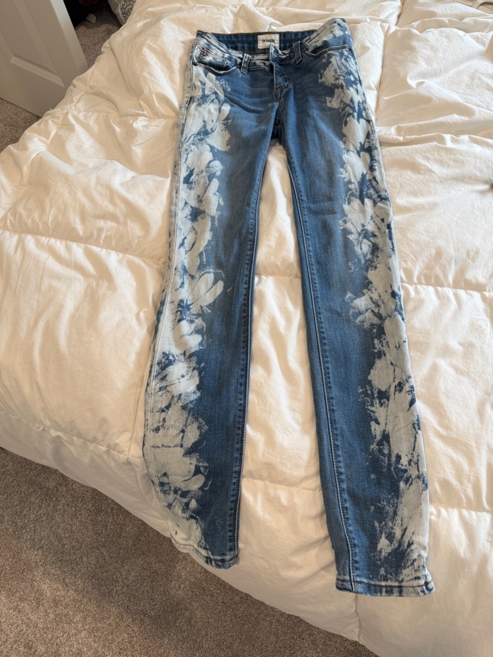 Hudson Jeans Blue Tie-Dye Skinny Jeans
